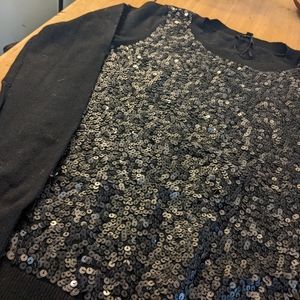 Express Black Sequin front sweater